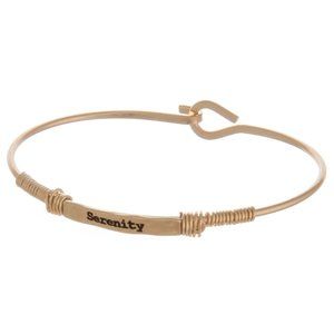 Engraved Message Metal Wire Wrapped Hook Bracelet